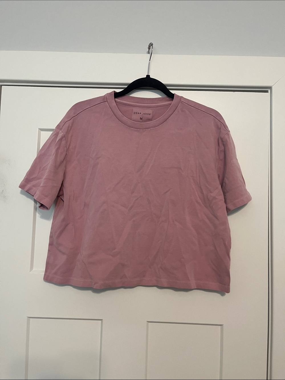 Dear John Maddox Tee Dusty Rose Boxy Cropped Tee Medium EUC